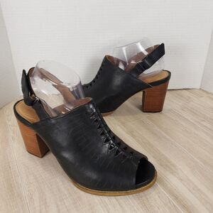 Clarks Artisan Briatta Key Slingback Block-Heel Sandals Black Women's Size 9
